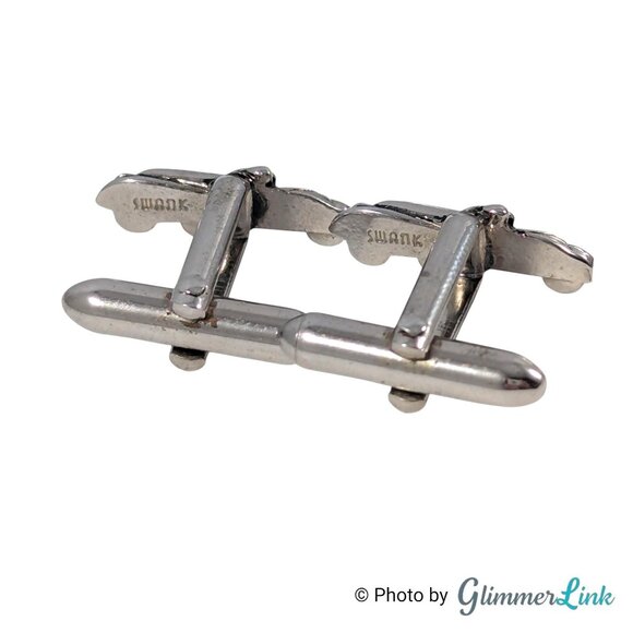 Swank Vintage Silver Tone Car Cufflinks and Tie Bar Set Automobile Design, 1960s - Picture 10 of 13